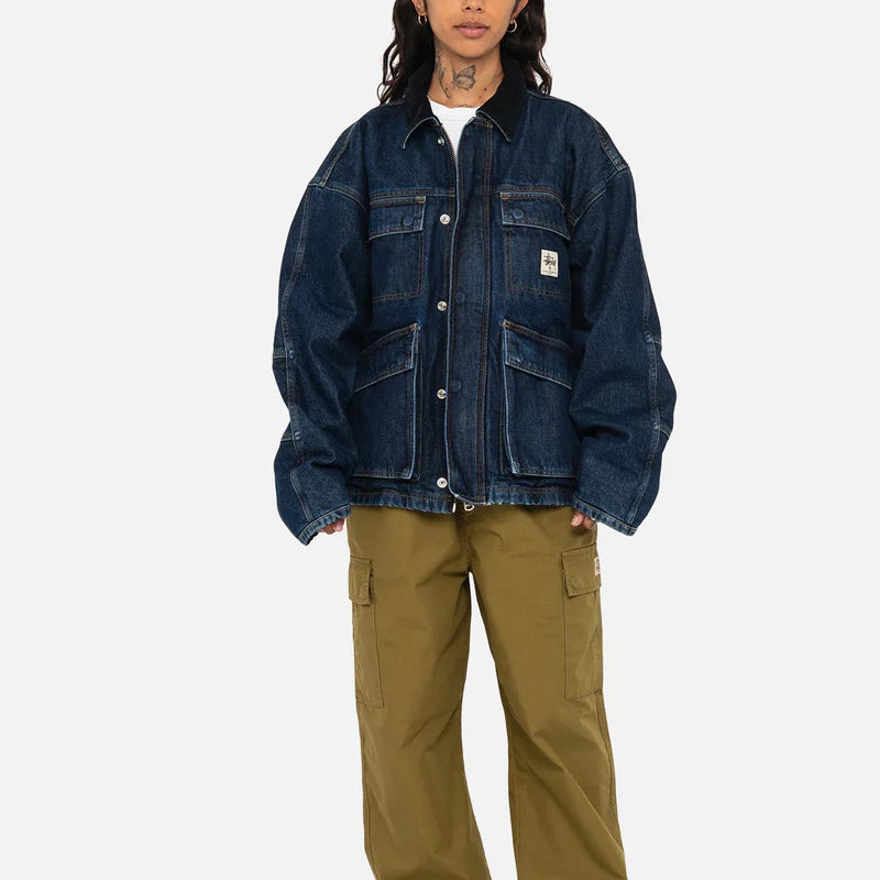 Stussy Washed Canvas Shop Jacket 'Blue' 115688