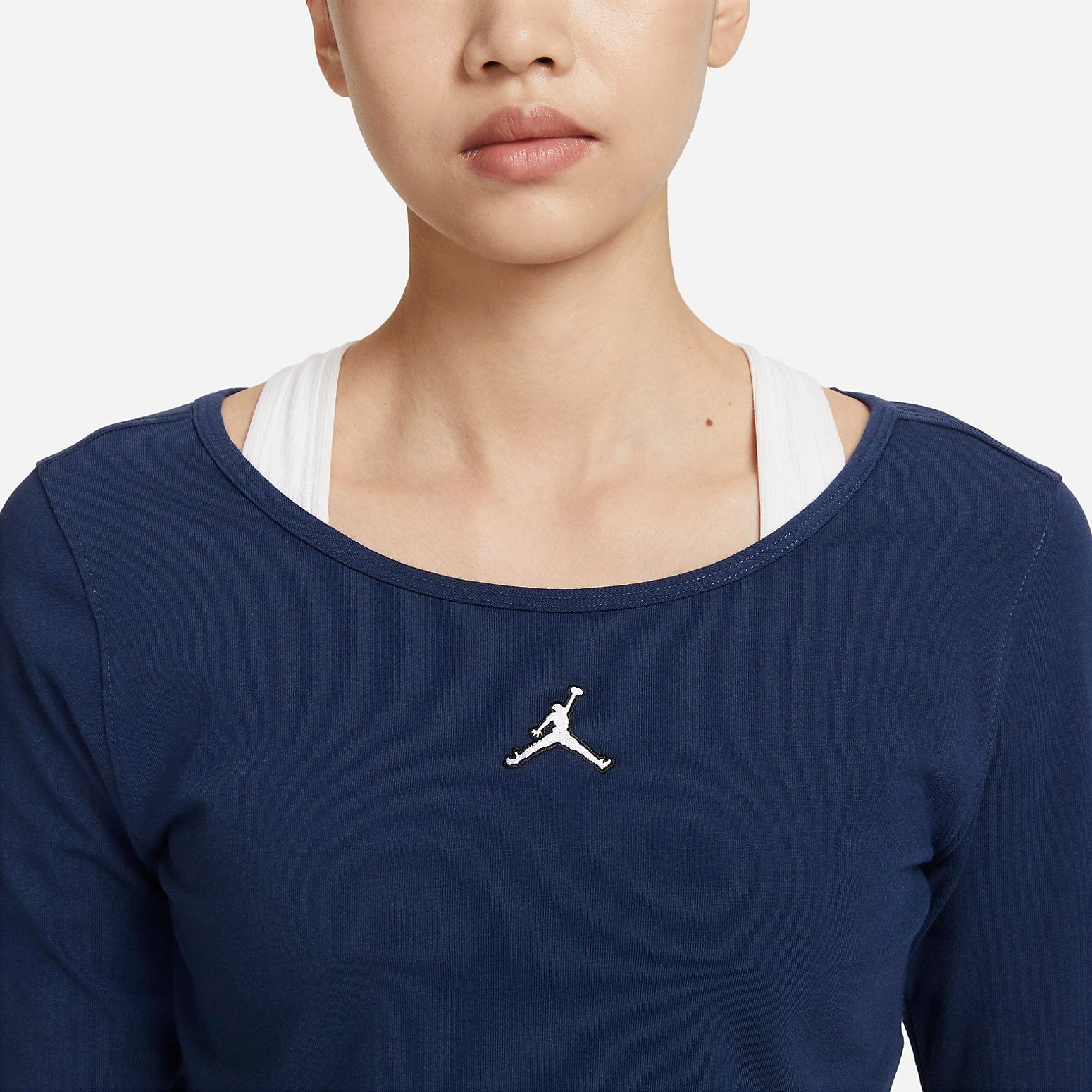 (WMNS) Air Jordan Flight Long-Sleeve Top 'Navy' DQ4466-410