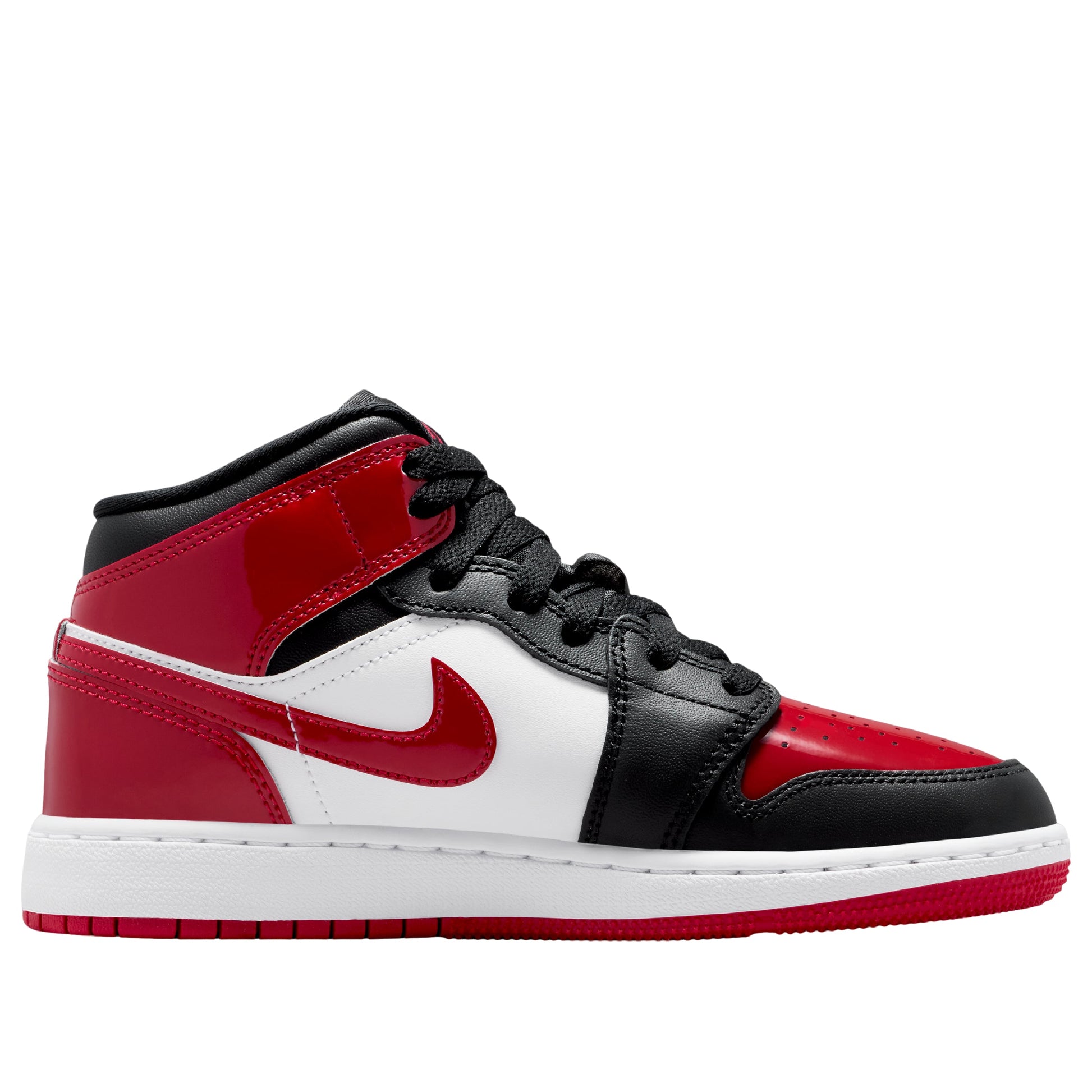 (GS) Air Jordan 1 Mid 'Patent Bred Toe' HV4399-006