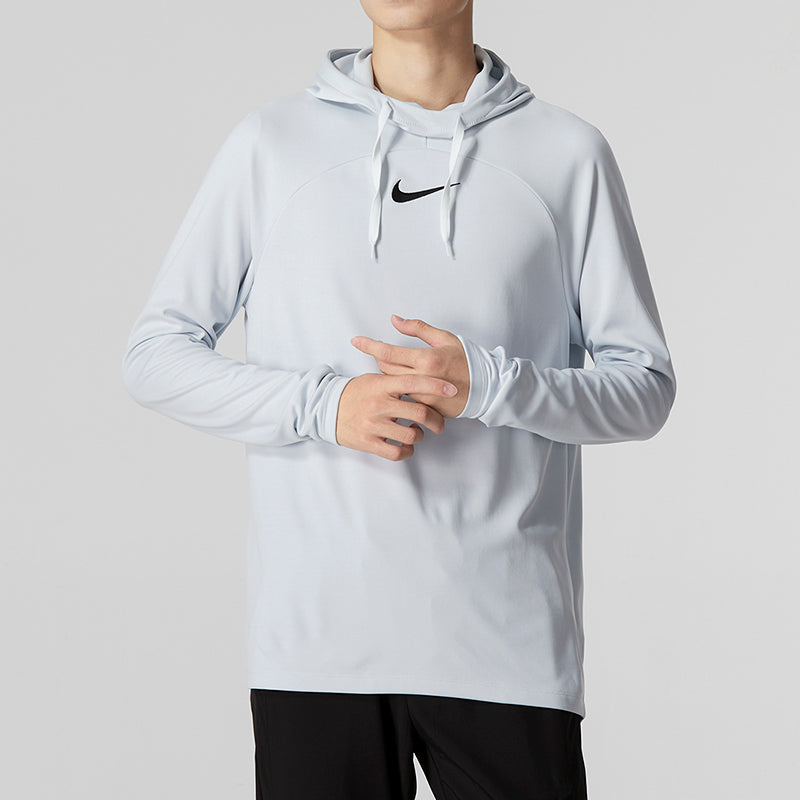 Men's Nike Solid Color Logo Loose Hooded Long Sleeves Gray DQ5052-043