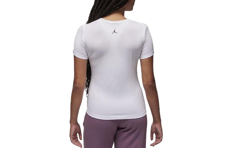 (WMNS) Air Jordan Slim Graphic T-Shirt 'White Mauve' FD7241-100
