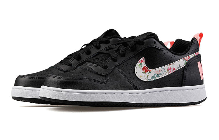 (GS) Nike Court Borough Low VF 'Floral Swoosh - Black' BQ7031-001