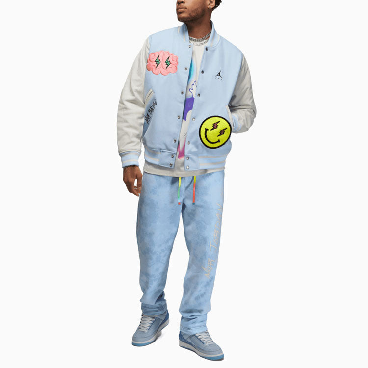 Air Jordan x J Balvin Varsity Jacket 'White Blue' DX1734-441