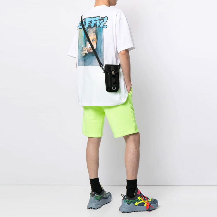 Off-White SS21 Logo Pattern Printing Short Sleeve Loose Fit White OMAA038S21JER0130145