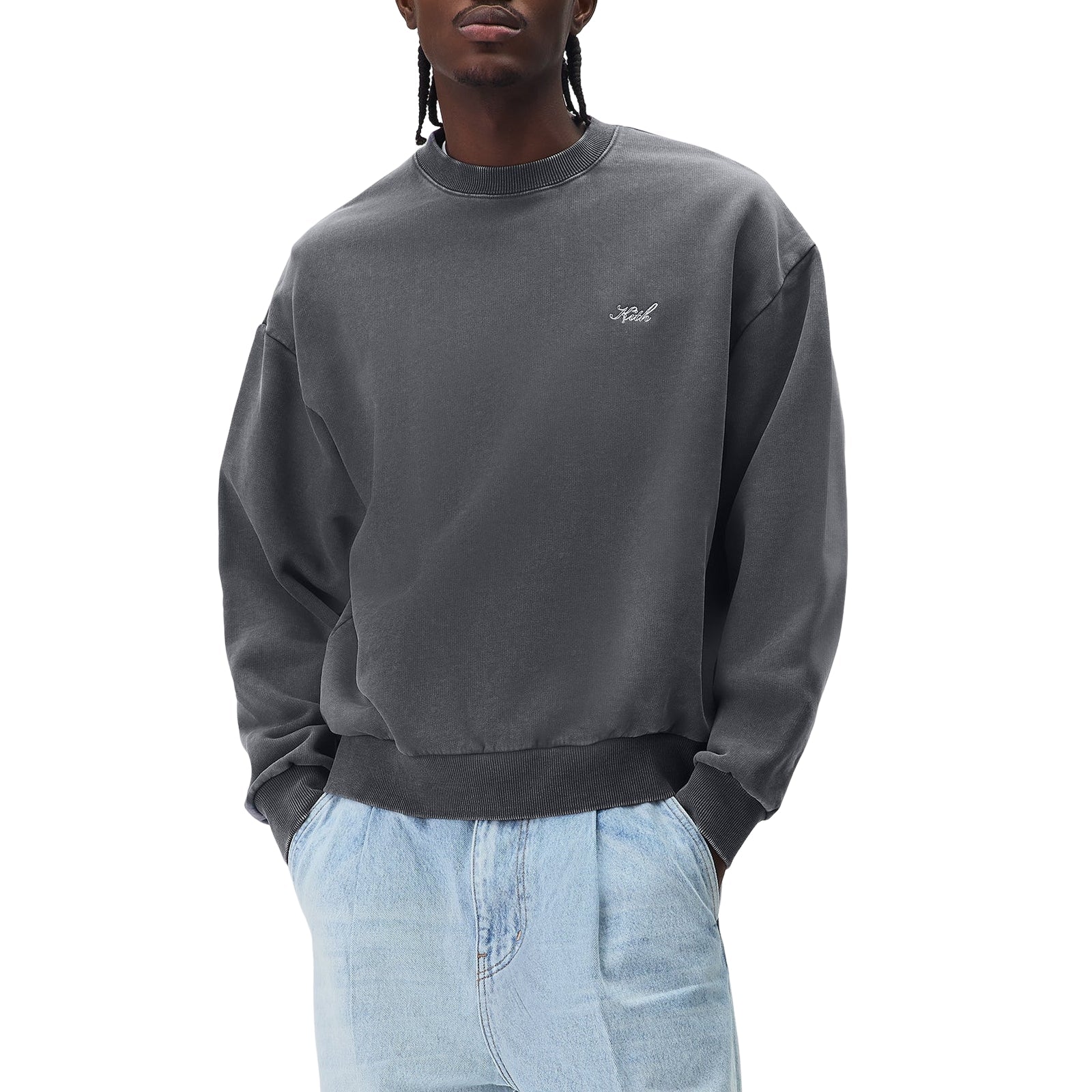 KITH Garment Dyed Nelson Crewneck 'Asteroid' KHM034525-480