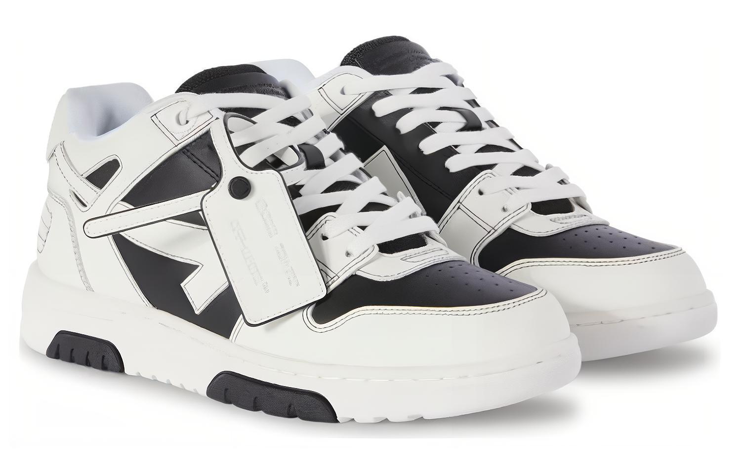 Off-White Out Of Office OOO Low Tops 'Black White' OMIA189S24LEA0041001