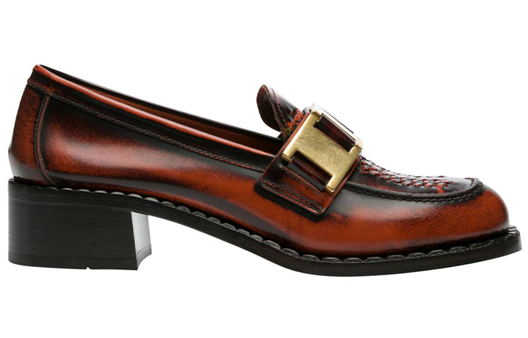 (WMNS) PRADA Woven 40mm Loafers 'Brown' 1D193M_P39_F0049