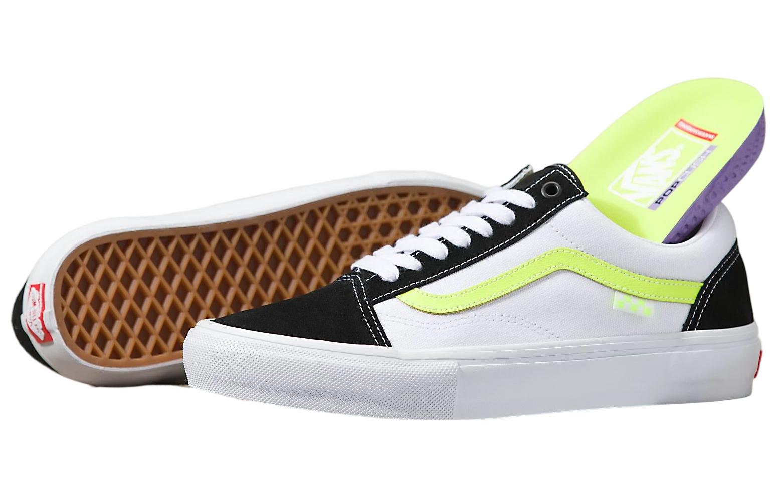Vans Old Skool Neon Skate 'White Black Green' VN0A5FCB6M5