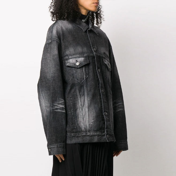 Balenciaga SS21 Logo Casual Solid Color Long Sleeves Jacket Black 620746TIW435720