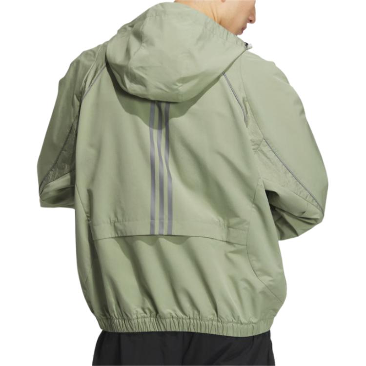 adidas FUSTL WOVEN logo Hooded Jacket Asia Sizing 'Sage Green' JI8741