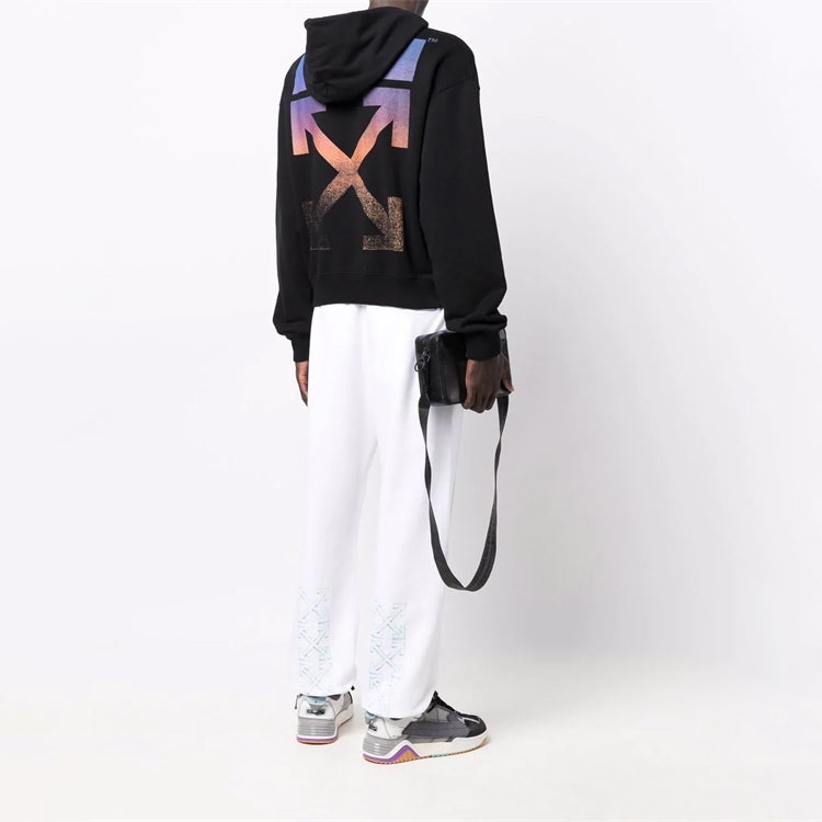 Men's Off-White FW21 Arrow Printing Pattern Loose Fit Black OMBB037F21FLE0051084