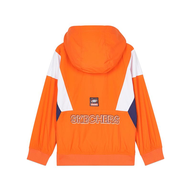 (GS) Skechers Casual Woven Full-Zip Jacket 'Blue White Yellow Orange Black' L121B041