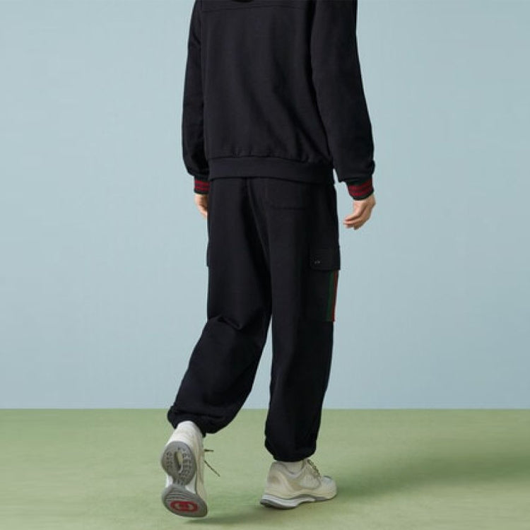 Gucci Cotton Jersey Jogging Pant With Web 'Black' 752189-XJFQV-1043