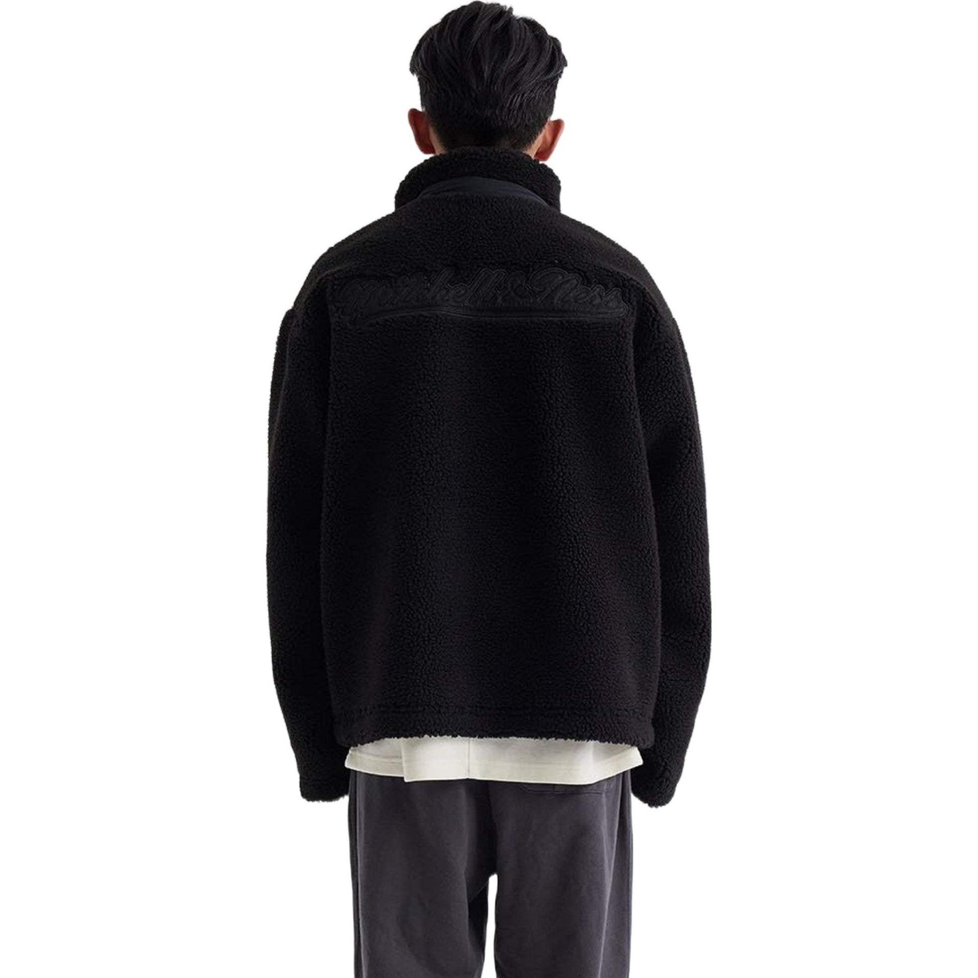Mitchell & Ness Branded Sherpa Fleece Jacket 'Black' MNGMAWTOWJ022-BLK