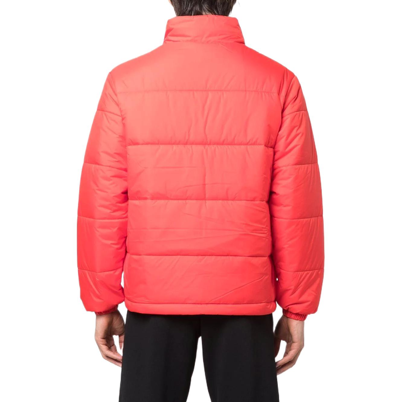 Men's adidas originals Chest Classic Embroidered Logo Stand Collar Long Sleeves Red Down Jacket H13553