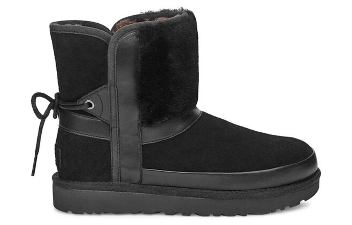 (WMNS) UGG Classic Leopard Lined Bow 'Black' 1105354-BLK