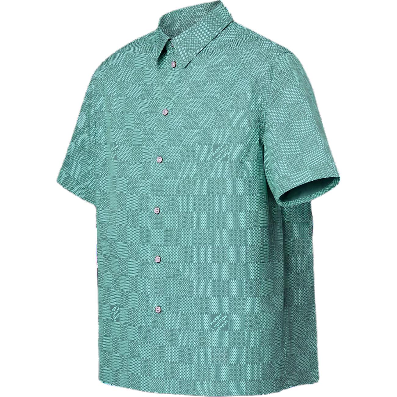 LOUIS VUITTON Printed Cotton Shirt 'Teal' 1AFQXX