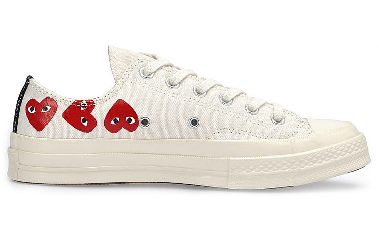 Converse x COMME des GARCONS PLAY Chuck 70 Low Multi Heart 'White Red' 162975C