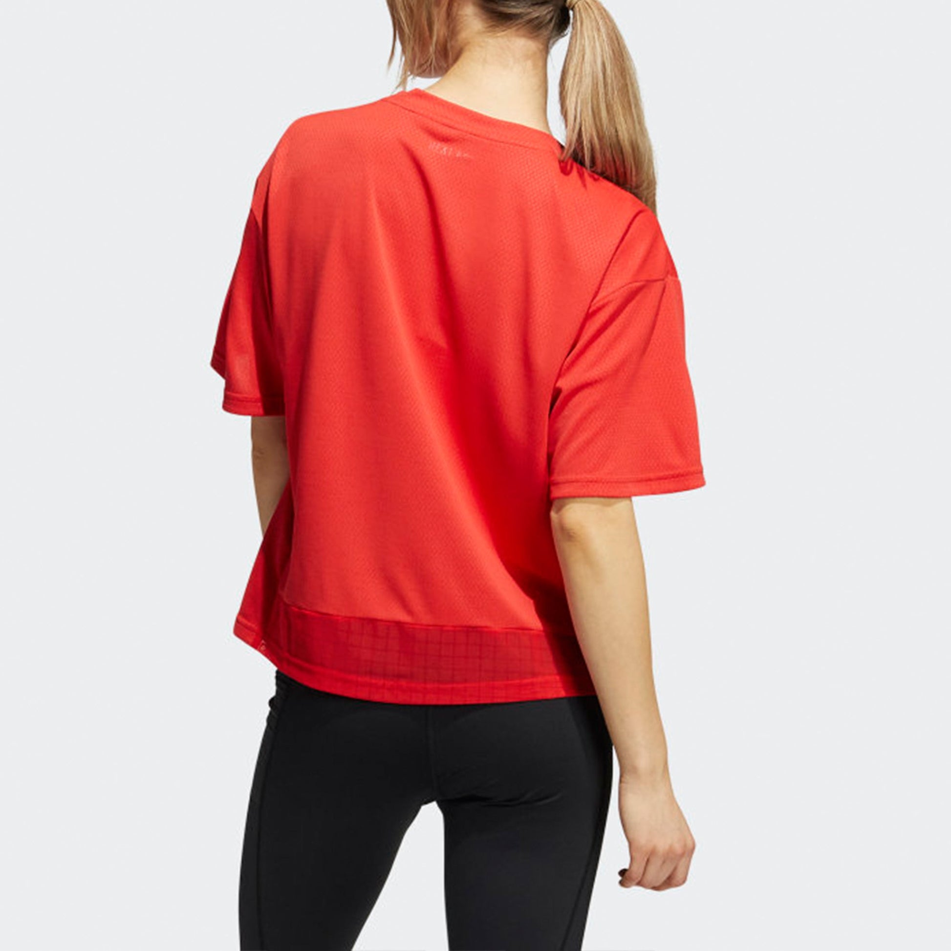 (WMNS) adidas Heat.rdy Mesh Training Sports Short Sleeve Red H50825
