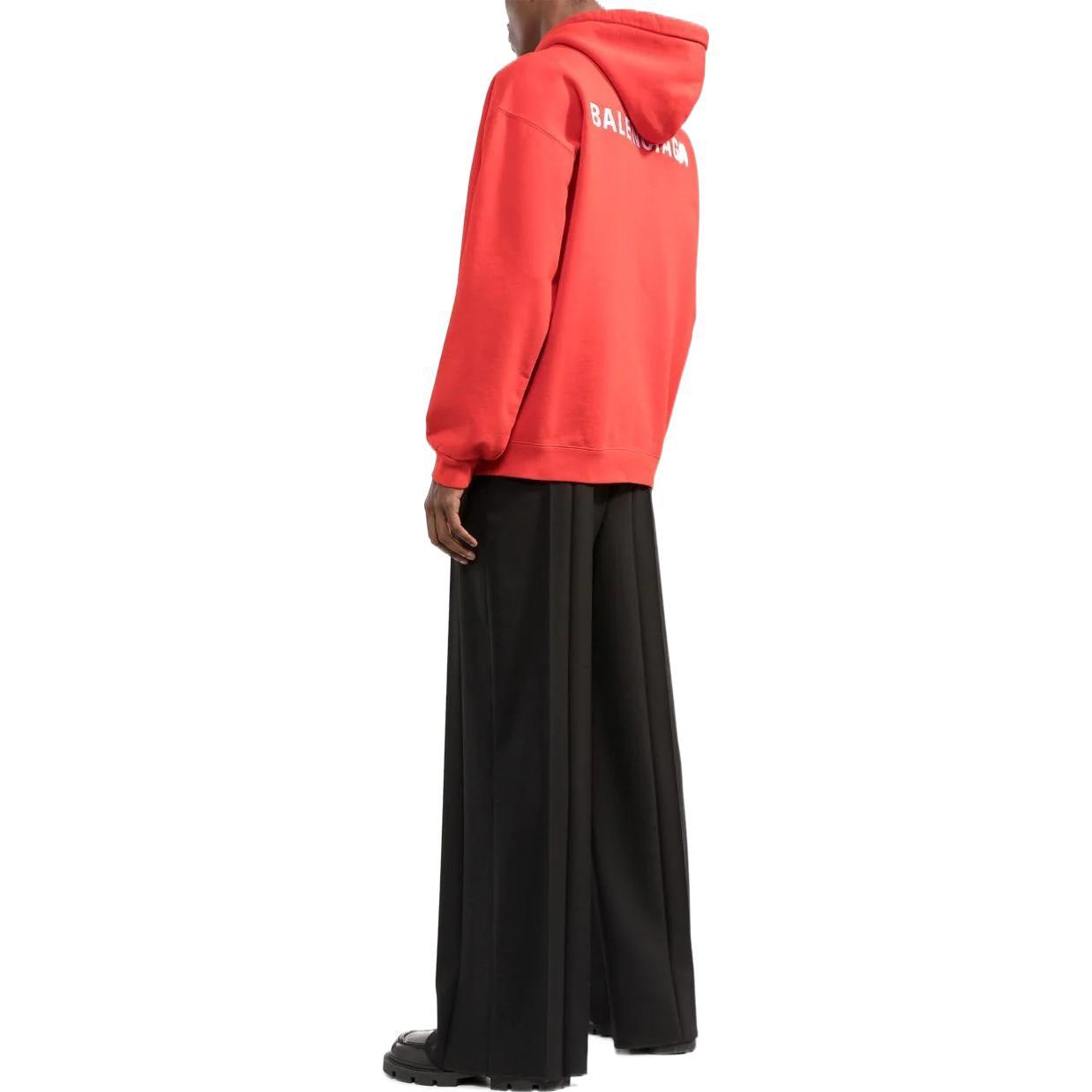 Balenciaga Back Logo Hoodie Regular Fit 'Bright Red' 600583TMVF53168