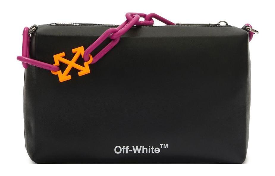 (WMNS) Off-White Block Pouch Quote Clutch Bag 'Black' OWNM019F22LEA0021001