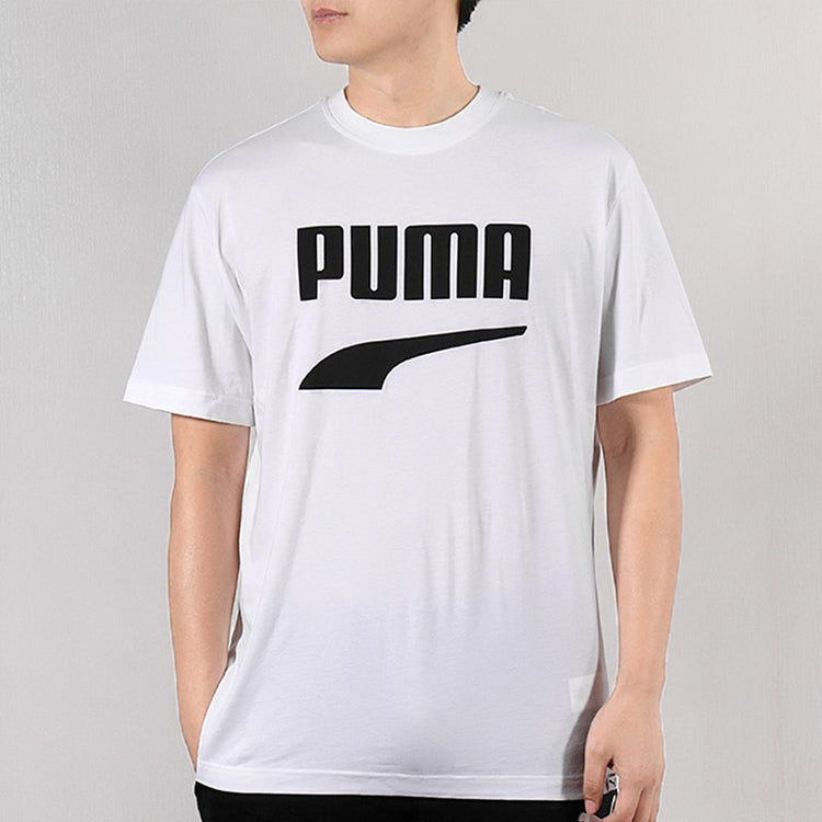 PUMA Casual Sports Alphabet Printing Breathable Short Sleeve White 579112-02
