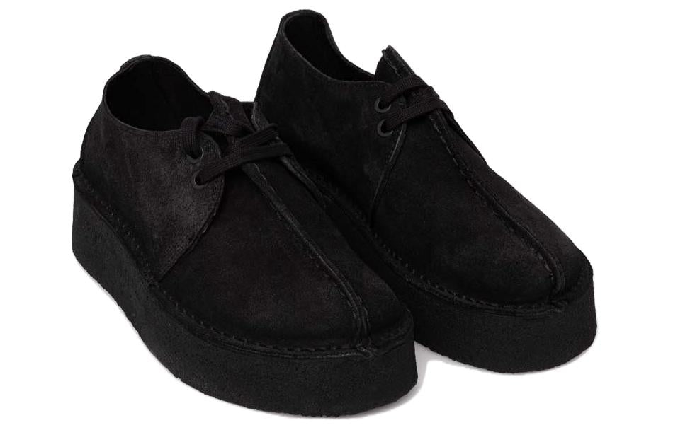 (WMNS) Clarks Trek Wedge 'Black Suede' 26174019