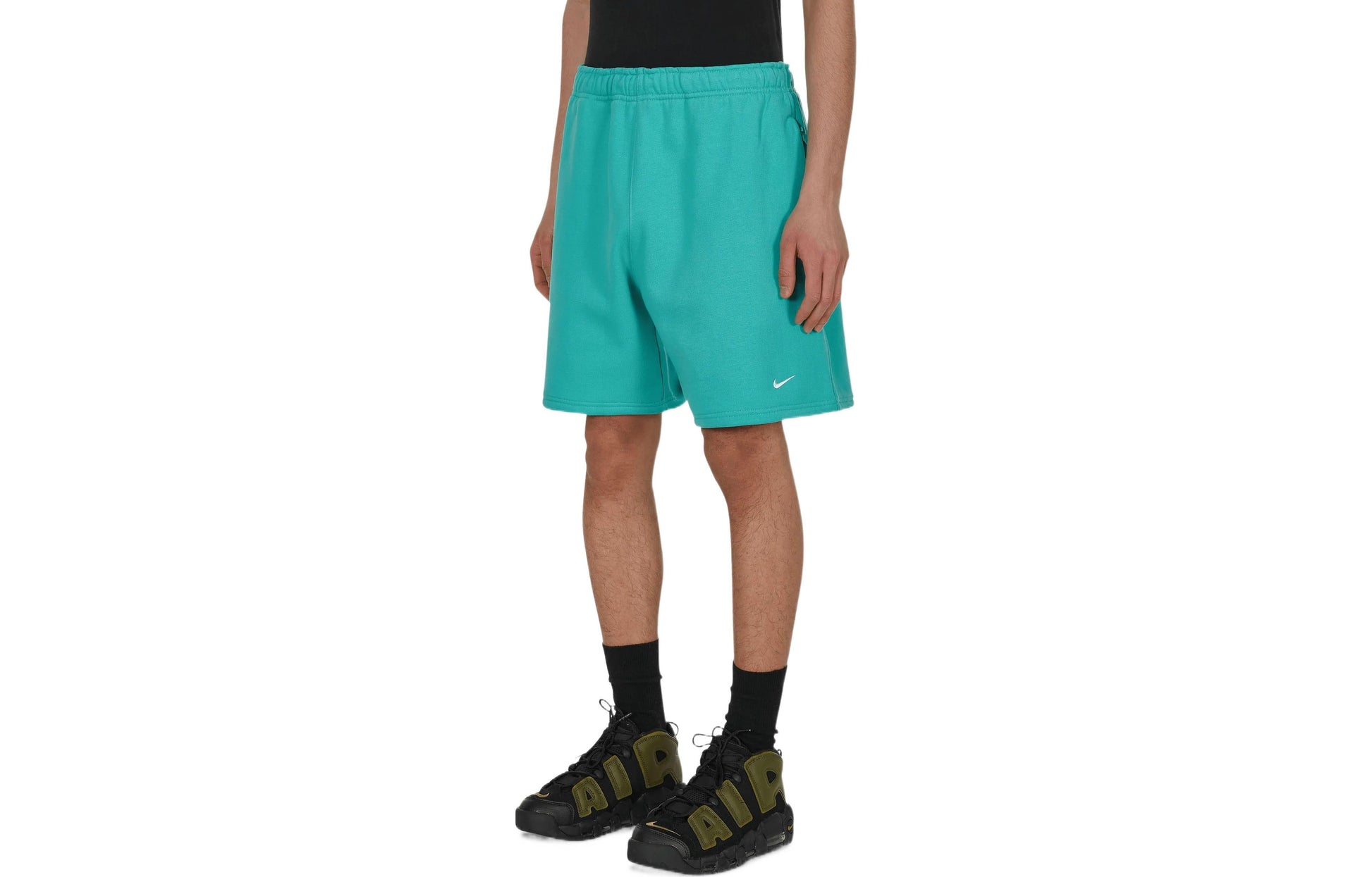 Men's Nike Special Project Solo Swoosh Solid Color Logo Embroidered Straight Shorts Blue Green DV3055-392