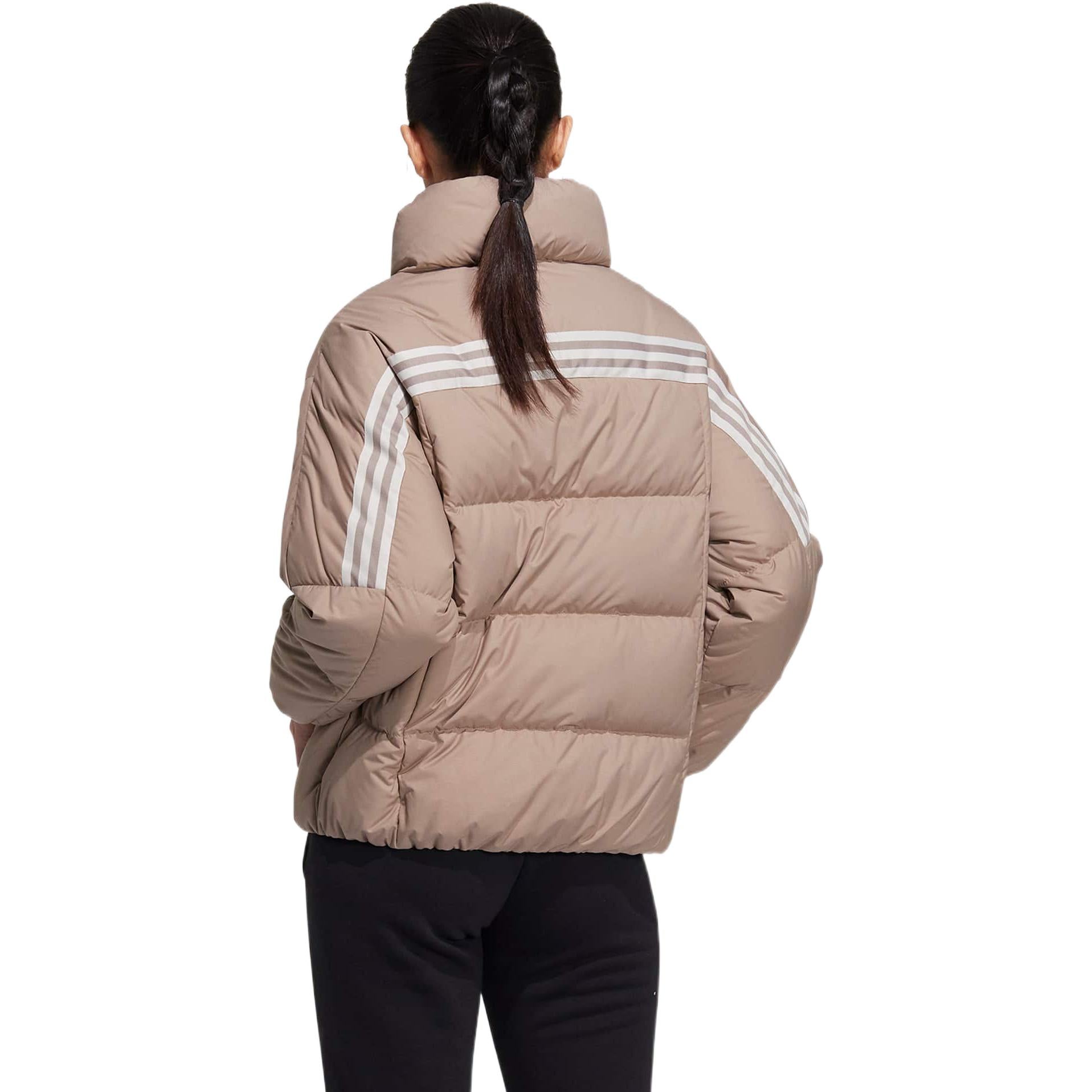 (WMNS) adidas 3-Stripes Puffy Down Jacket Asia Sizing 'Brown' HN2111