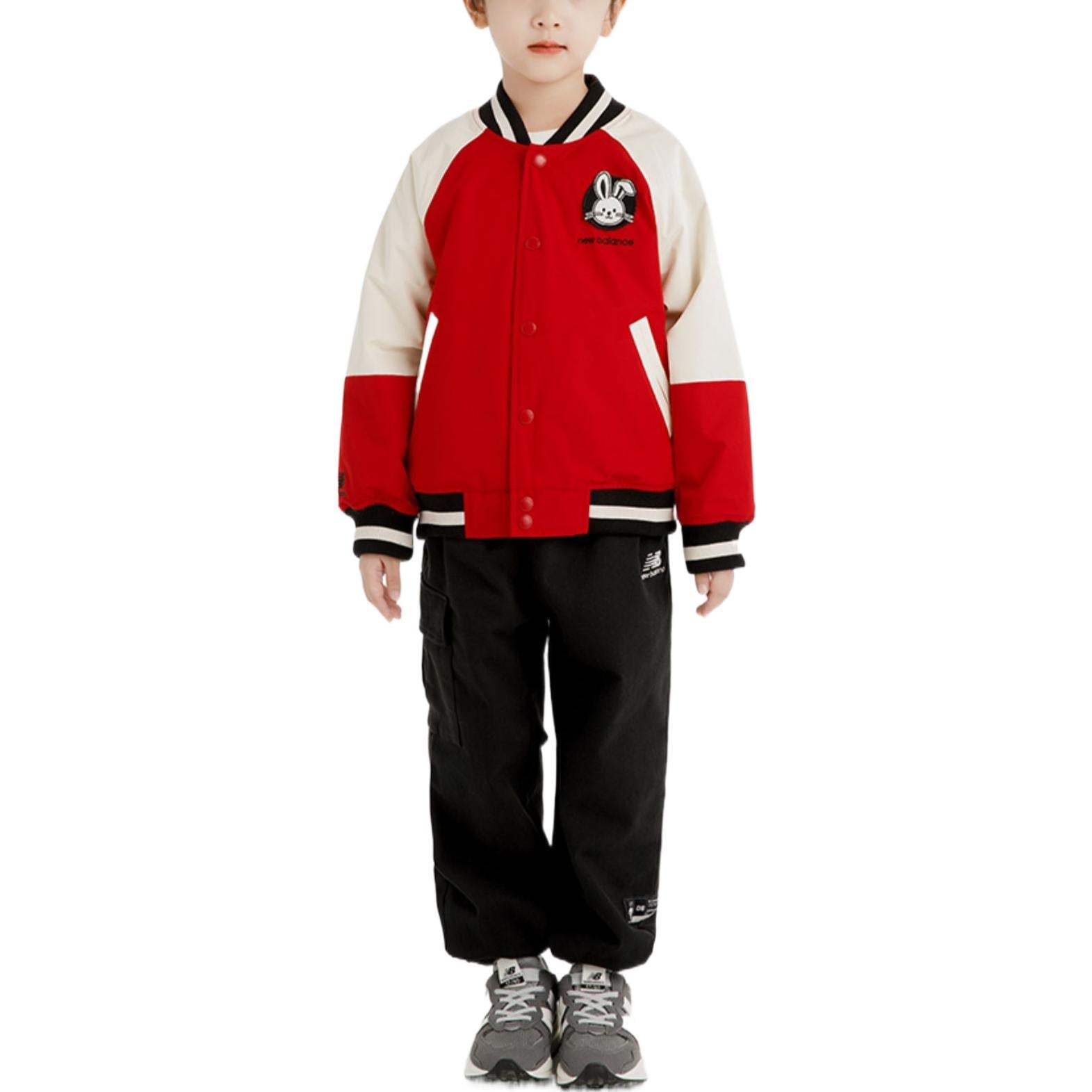 (GS) New Balance Graphic Print Sport Baseball Coat 'Red' ND7QD1A013-RD