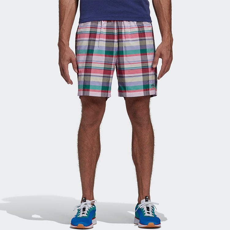 adidas originals x NOAH Water Repellent Shorts waterproof Plaid Red GE1261
