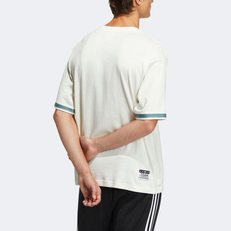 adidas Alphabet Printing Round Neck Pullover Short Sleeve Unisex White HS2016