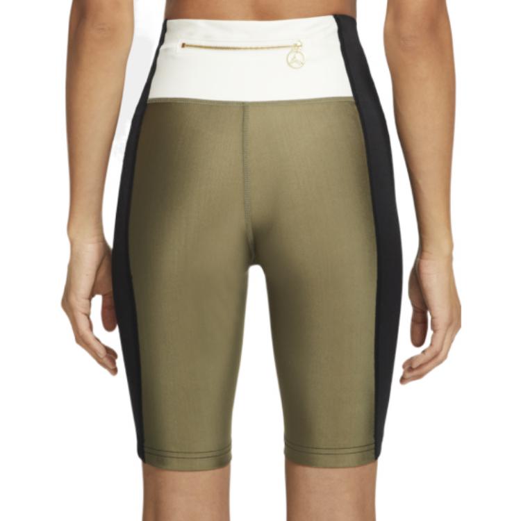 (WMNS) Air Jordan x Aleali May Crossover Tight Colorblock Gym Shorts Green DJ0626-222