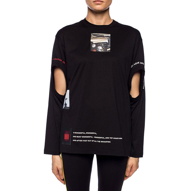 Burberry Detail Montage Prints Skeleton Long Sleeve Black 80162161