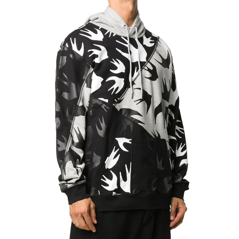 Men's McQ Alexander McQueen Swallow Pattern Hooded Long Sleeves Colorblock 620705-RPT49-1073