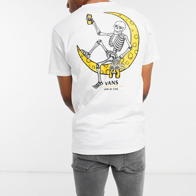 Men's Vans Funny Cartoon Printing Short Sleeve White VN0A54IIWHT