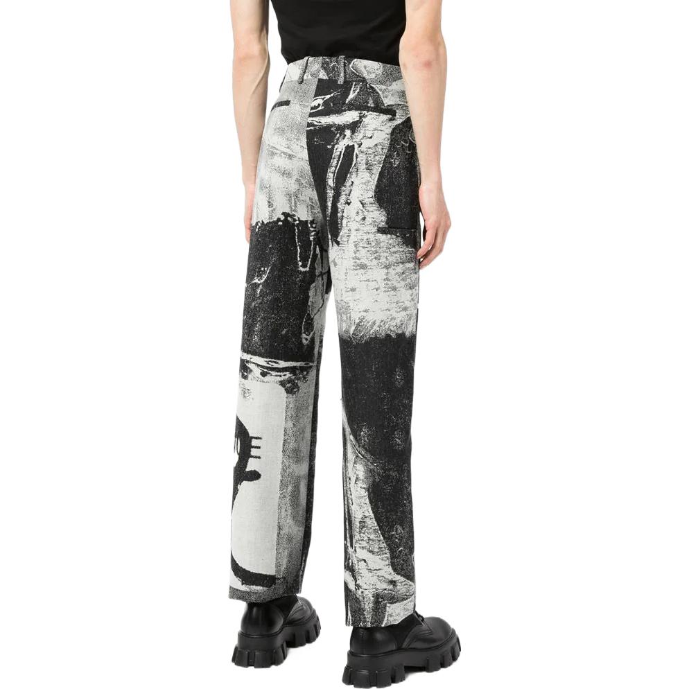 Men's Off-White SS22 Ink High Waist Straight Casual Pants/Trousers Loose Fit OMCA190F21FAB0068400
