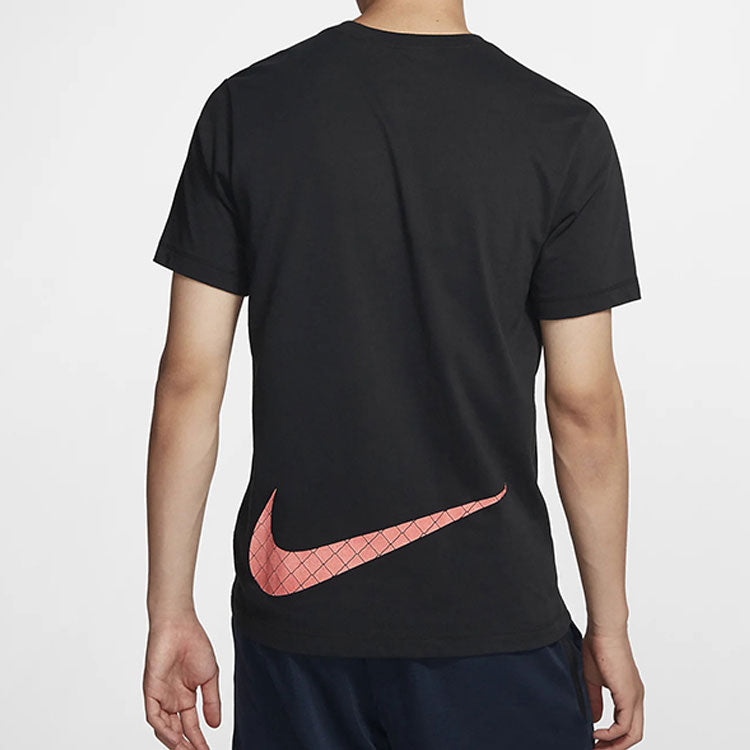 Nike Back Large logo Printing Freestyle Sports Short Sleeve Black CK1186-010