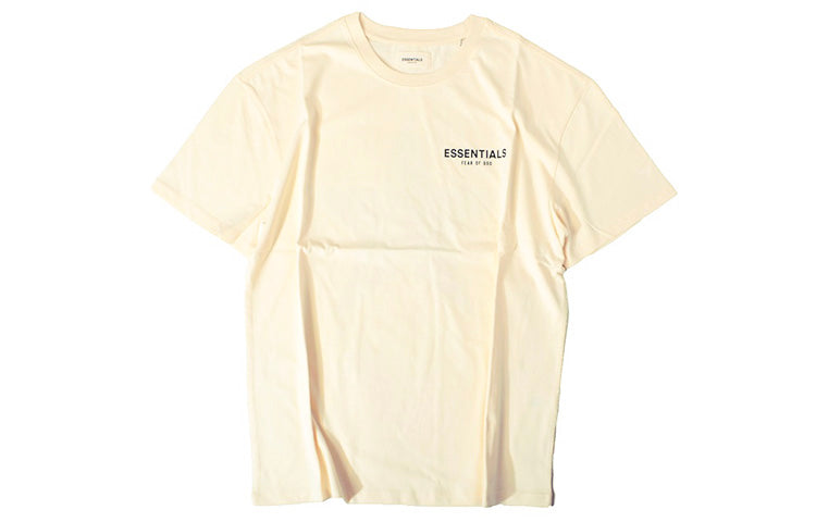 Fear of God Essentials Small Alphabet Logo Short Sleeve Unisex Creamy White FOE191125250500066-CRM