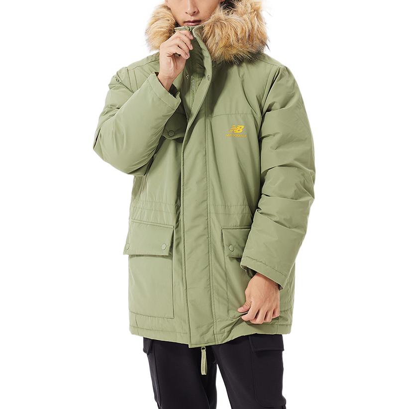 New Balance Fur Collar Warm Windproof Jacket Asia Sizing 'Green' AMJ23371-FRO