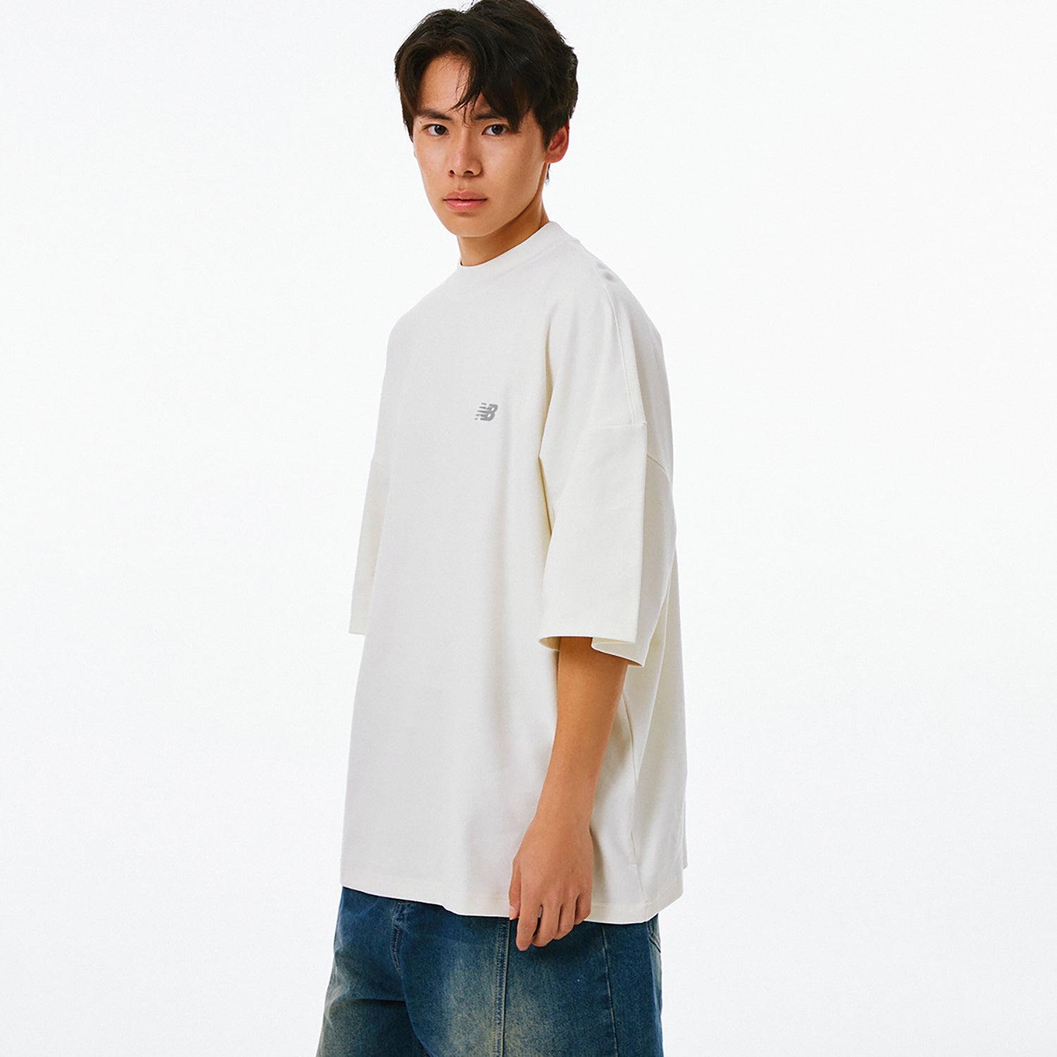 New Balance NB Logo Cotton T-shirt Asia Sizing 'White' AMT41333-CIC