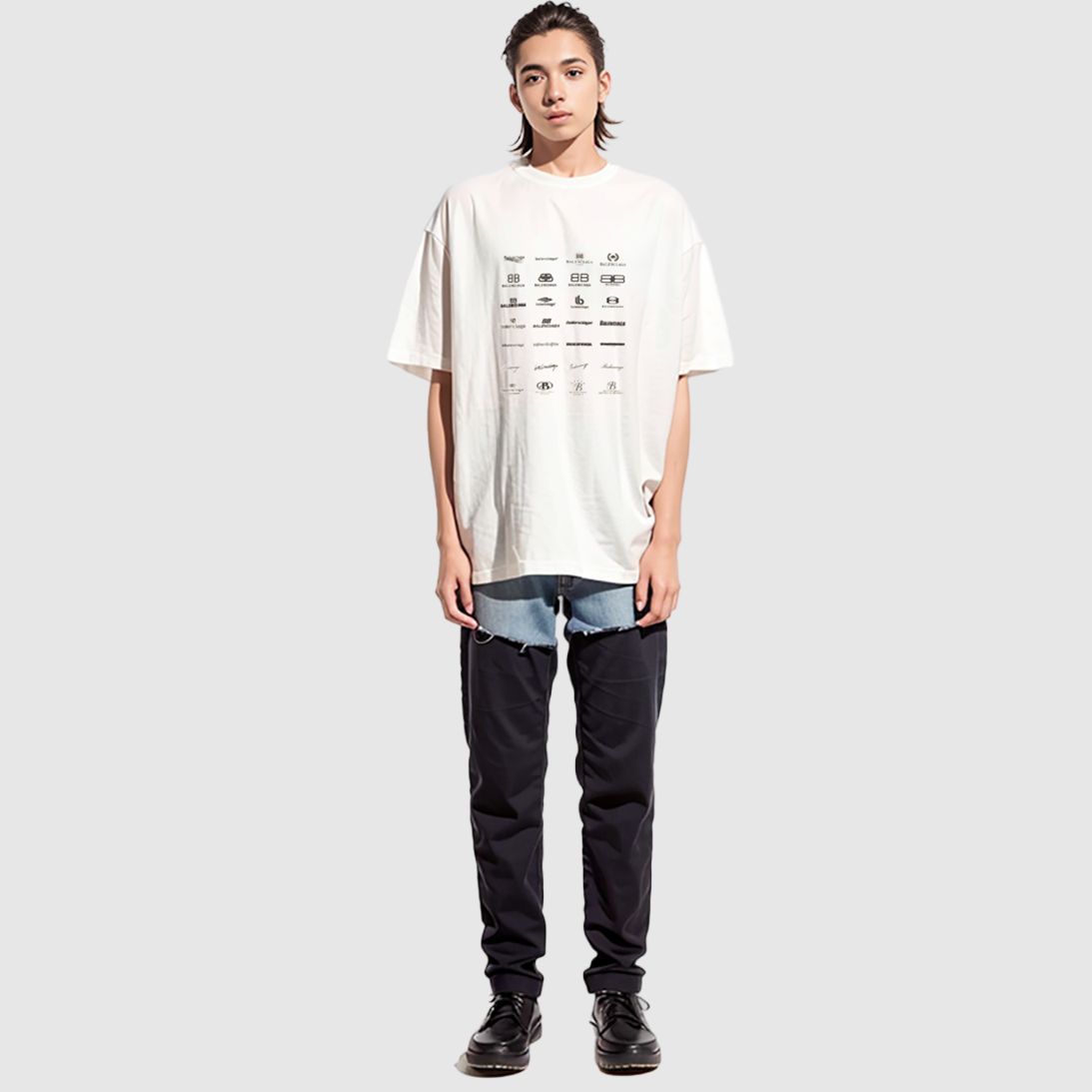 Balenciaga Archives Logos T-Shirt Oversized 'White' 712398TNVQ79784