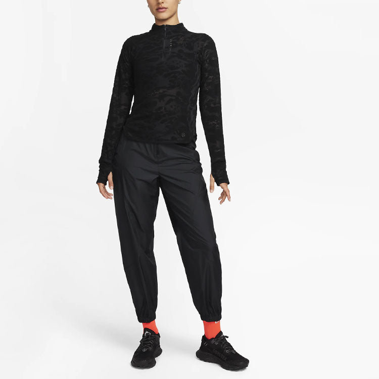(WMNS) Nike Trail Dri-FIT 1/4-Zip Mid Layer Trail Top 'Black' FB7637-010