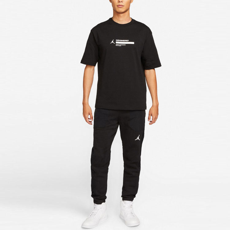 Air Jordan 23 Engineered Basketball Sports Printing Round Neck Short Sleeve Black DC9769-010