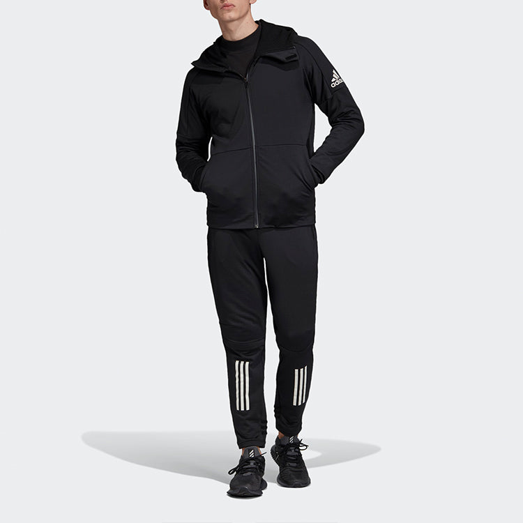 adidas Id Climaheat Logo Printing Reflective Sports Hooded Jacket Black DX9287