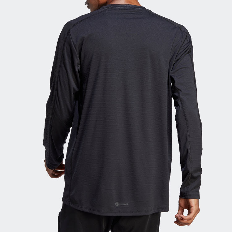 adidas Workout PU Print Long-Sleeve Top 'Black' HS7495