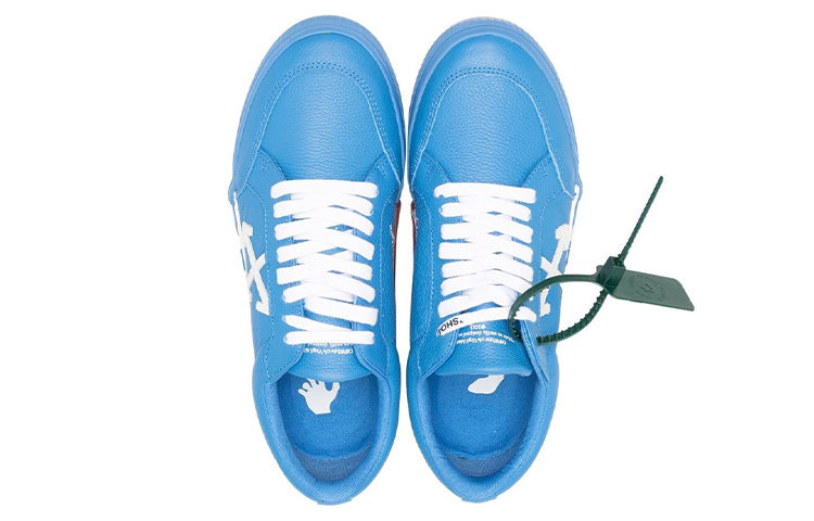 Off-White Low Vulcanized Leather Trainers 'Blue White Green' OMIA085S22LEA0024501