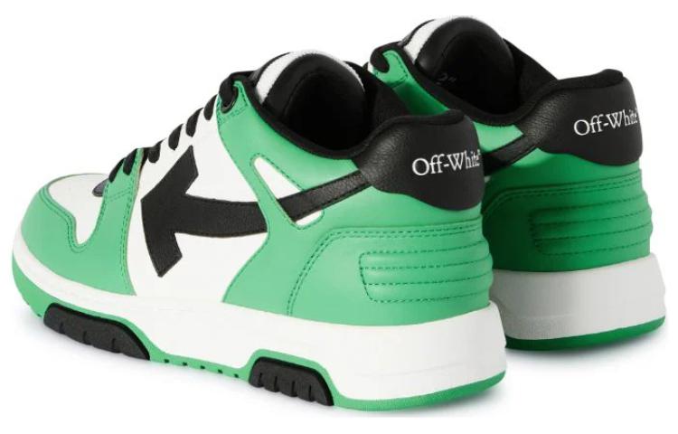 Off-White Out Of Office Leather Sneakers 'Neon Green Black White' OMIA189S24LEA0065510