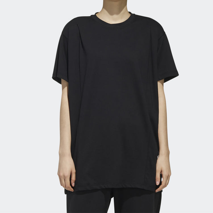 (WMNS) adidas Side Large Alphabet Printing Short Sleeve Black DV0752