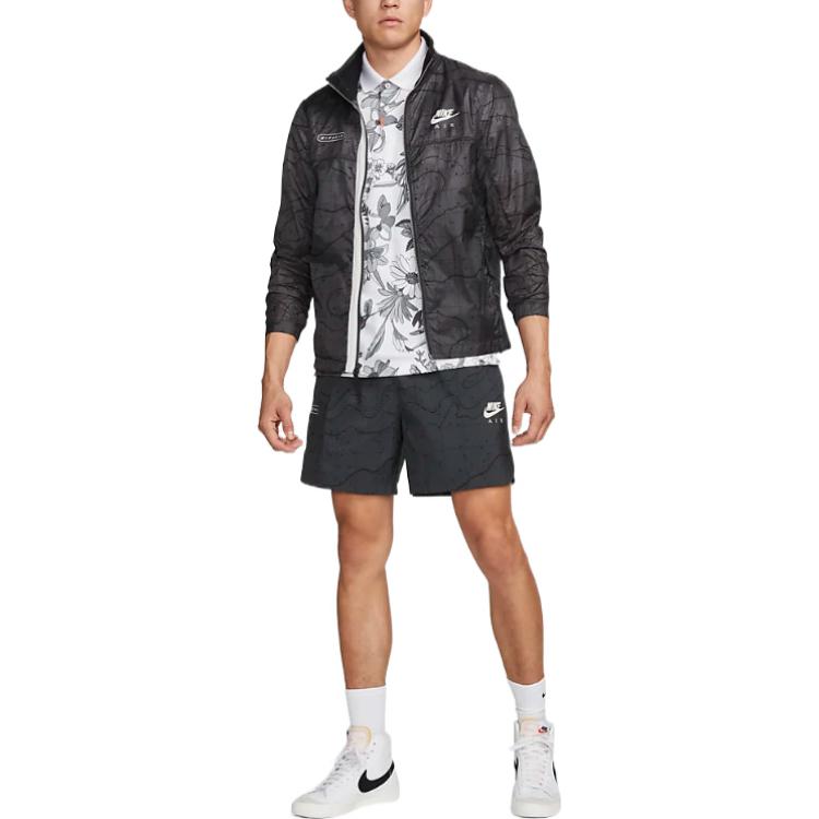 Men's Nike Flowers Printing Full Print Short Sleeve White Polo Shirt DH0962-100